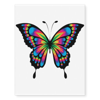 Rainbow Butterfly Temporary Tattoo