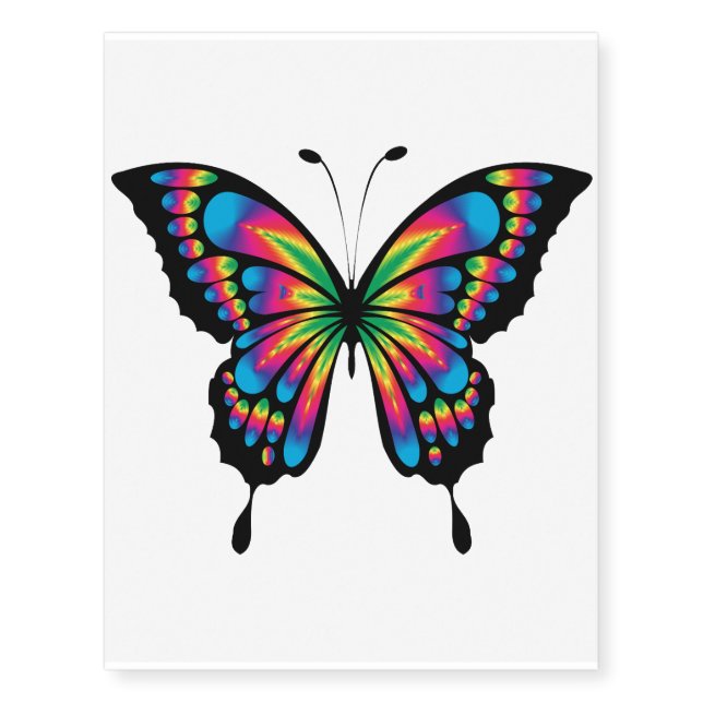 Rainbow Butterfly  Temporary Tattoo (Front)