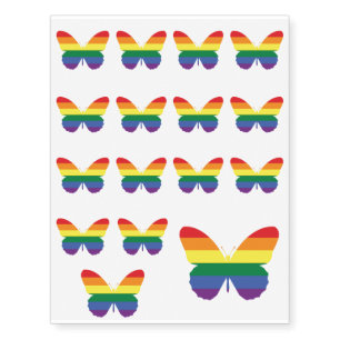 Rainbow Butterfly Temporary Tattoos
