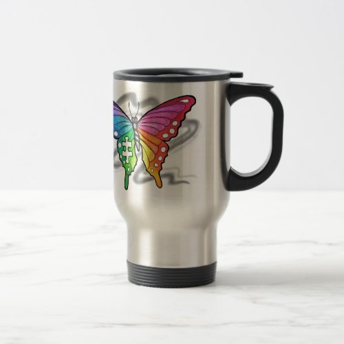Rainbow Butterfly Travel Mug