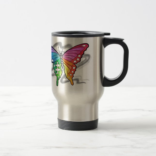 Rainbow Butterfly Travel Mug (Right)