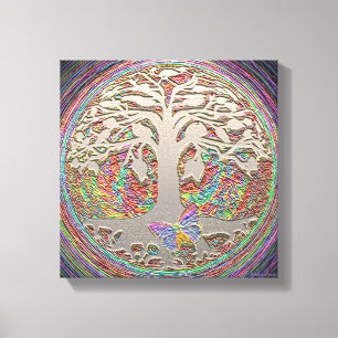 Rainbow Butterfly Tree Canvas Print