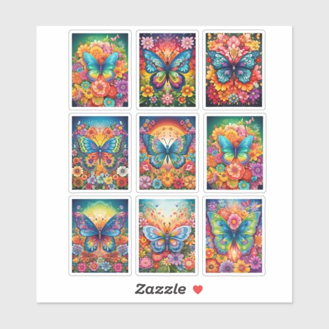 Rainbow Butterfly Vinyl sticker (Sheet)