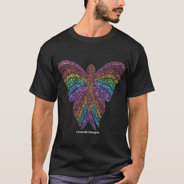 Rainbow Butterfly (vivid) - Men's Dark T-Shirt (Front)