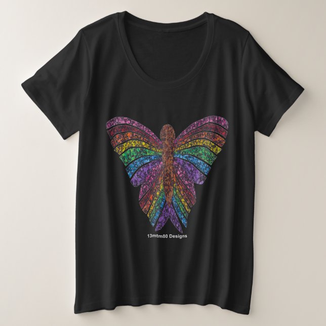 Rainbow Butterfly (vivid) - Plus Size T-Shirt (Design Front)