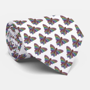 Rainbow Butterfly (white) - Tie