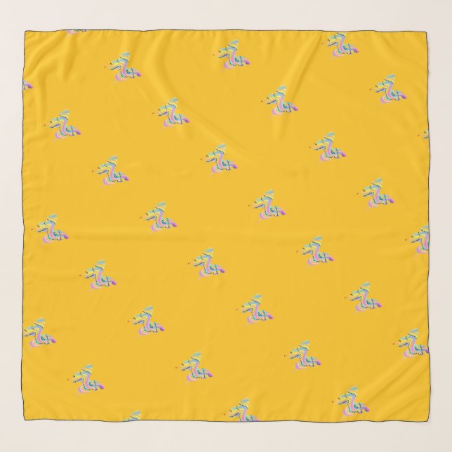 Rainbow Butterfly Yellow     Scarf (Front)