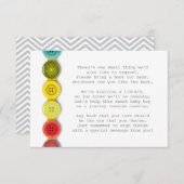 Rainbow Button Baby Shower Insert Card (Front/Back)