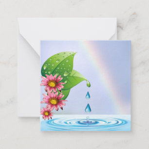 Rainbow by the lake note card