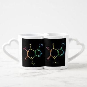 Rainbow Caffeine Molecule Coffee Mug Set