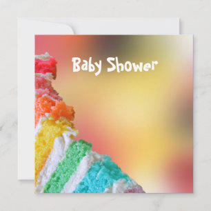 Rainbow Cake Baby Shower Invitation