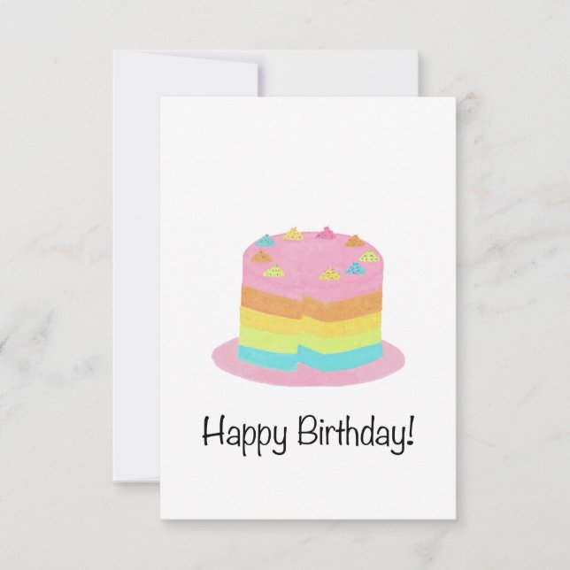 Rainbow Cake Birthday Card (Front)