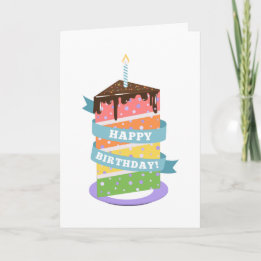 Rainbow Cake Birthday Card
