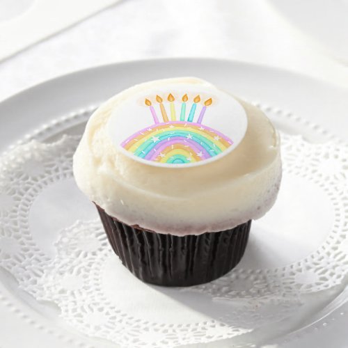 Rainbow Cake Birthday Party Edible Frosting Rounds