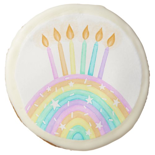 Rainbow Cake Birthday Party Sugar Cookie