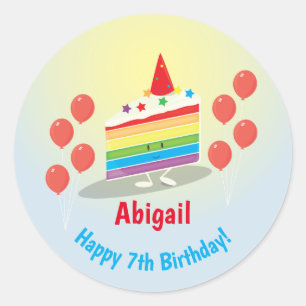 Rainbow Cake Birthday Sticker