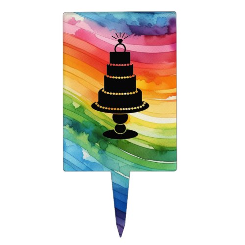 Rainbow Cake Cake Topper