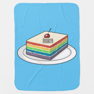 Rainbow cake cartoon illustration baby blanket