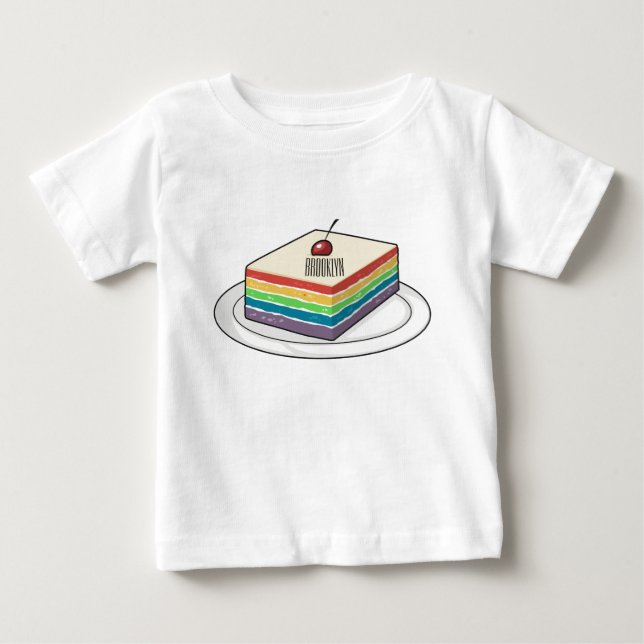 Rainbow cake cartoon illustration  baby T-Shirt (Front)