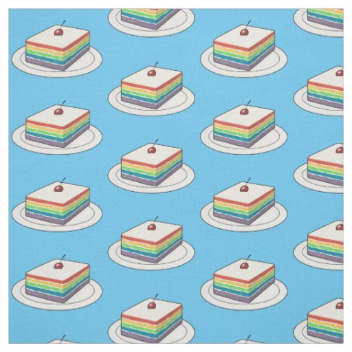 Rainbow cake cartoon illustration fabric