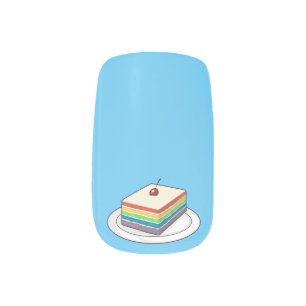 Rainbow cake cartoon illustration  minx nail art
