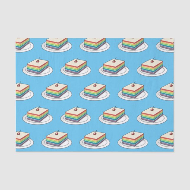 Rainbow cake cartoon illustration  tissue paper (Front)