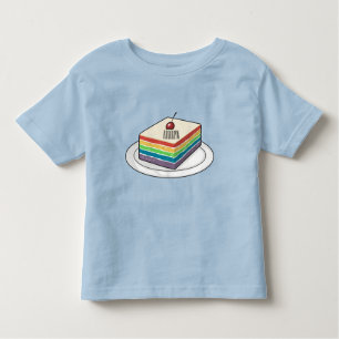 Rainbow cake cartoon illustration toddler t-shirt