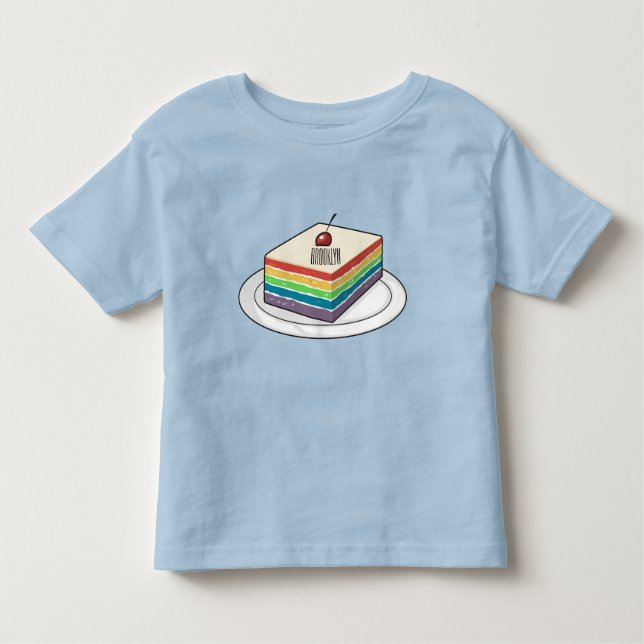 Rainbow cake cartoon illustration  toddler t-shirt (Front)