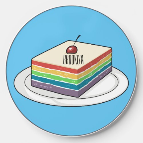 Rainbow cake cartoon illustration  wireless charger 