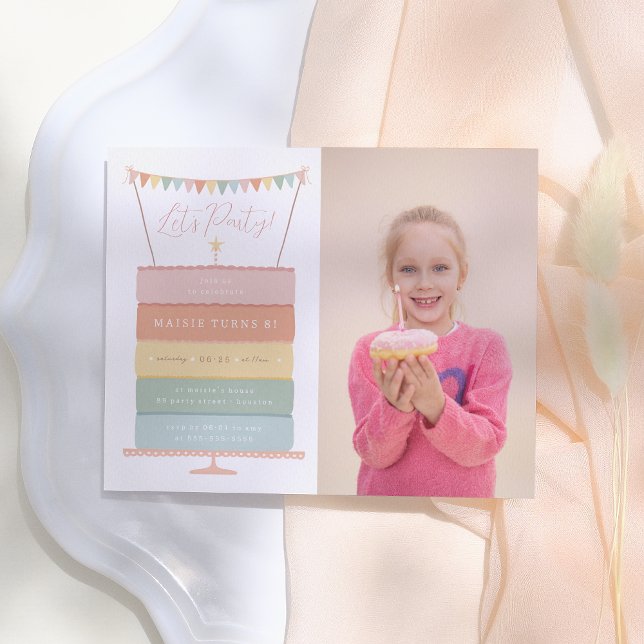 Rainbow Cake Girl Budget Photo Birthday Party (Creator Uploaded)