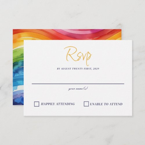 Rainbow Cake RSVP Card