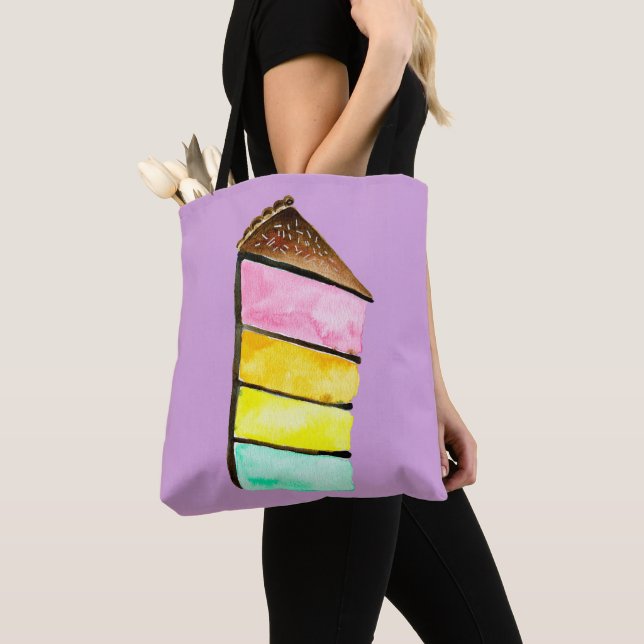 Rainbow Cake watercolor cute Tote Bag (Close Up)