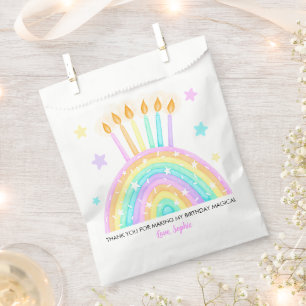 Rainbow Cake with Candles and Sprinkles Favor Bag