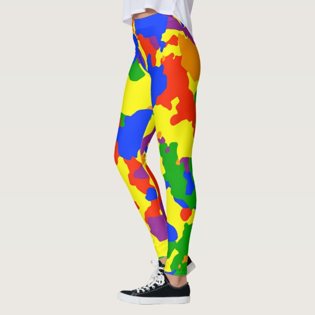 Rainbow  Camouflage Camo Leggings (Left)