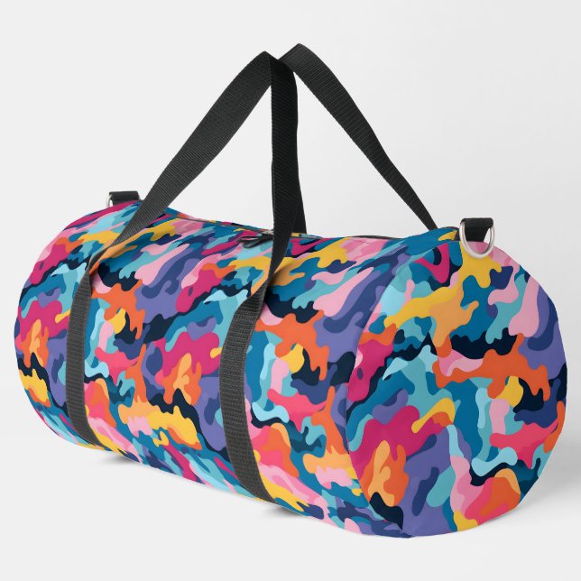 Rainbow Camouflage Duffle Bag (Left Corner)