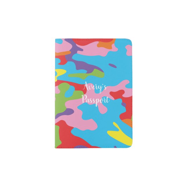 Rainbow camouflage passport holder (Front)