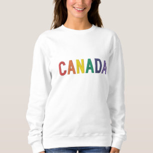 Rainbow Canada Block Letter Embroidered Sweatshirt