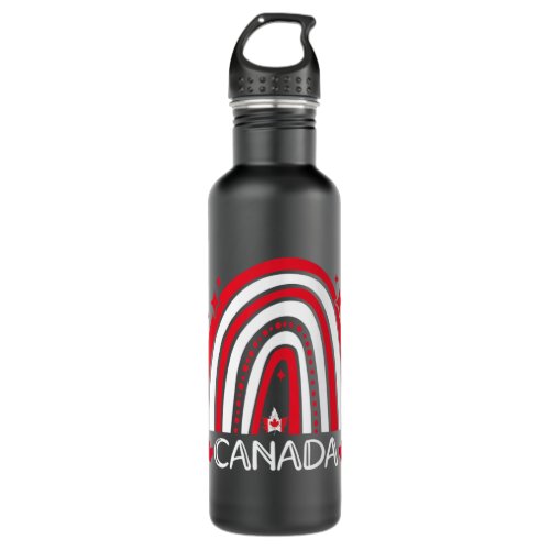Rainbow Canada Maple Leaf Canadian Roots American  Stainless Steel Water Bottle
