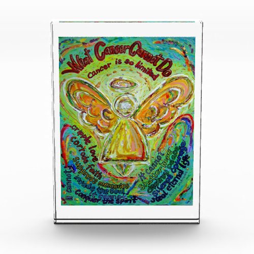 Rainbow Cancer Angel Art Custom Paperweight Award