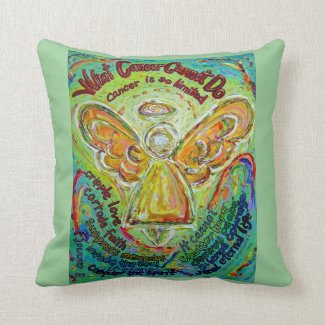Rainbow Cancer Angel Decorative Throw Pillow