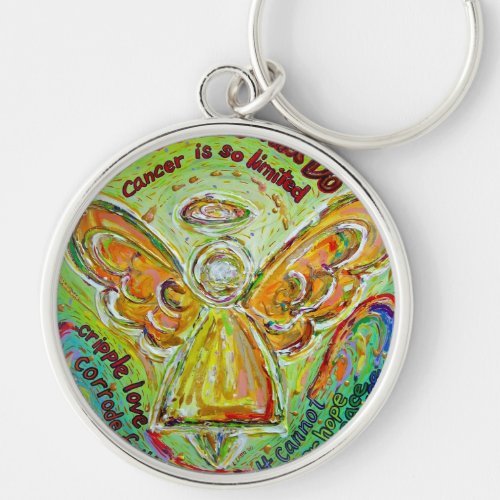 Rainbow Cancer Angel Painting Keychain Pendant