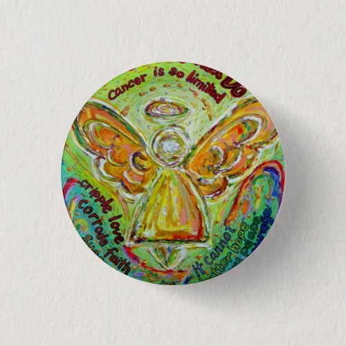 Rainbow Cancer Angel Painting Pins or Buttons