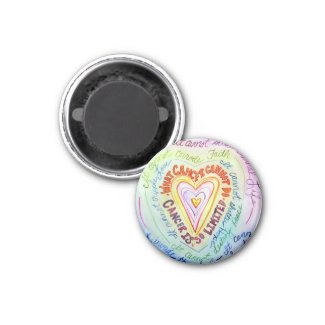 Rainbow Cancer Heart Magnet
