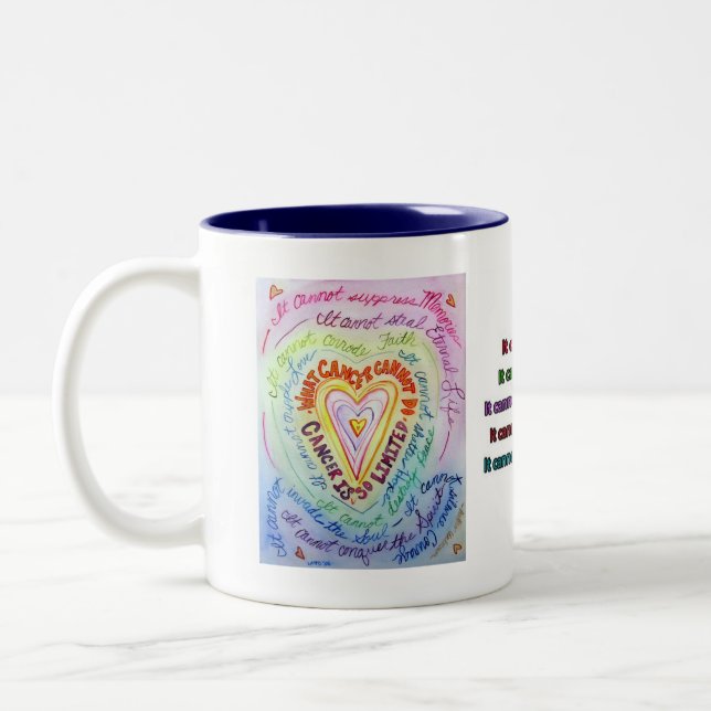 Rainbow Cancer Heart  Mug (Left)