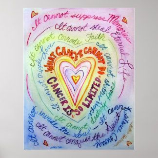Rainbow Cancer Heart Poster Art Print