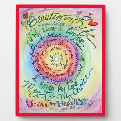Rainbow Cancer Poem Affirmation Art Plaque