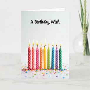 Rainbow Candles Wish Card