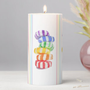 RAINBOW CANDY 3x6 Pillar Candle