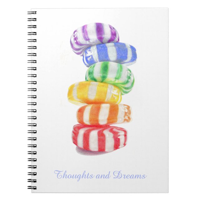 RAINBOW CANDY 6.5x8.75 Spiral Notebook + Text (Front)