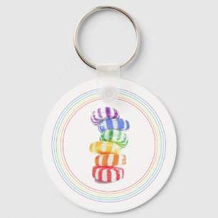 RAINBOW CANDY Aluminum Circle Keychain